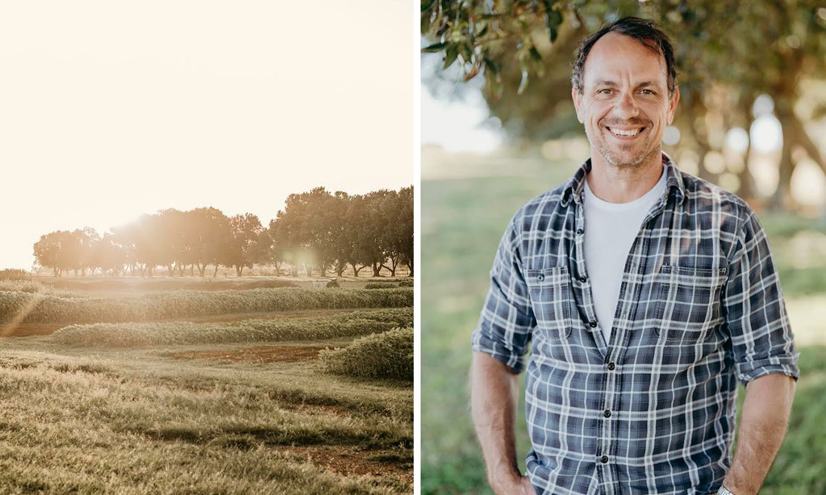 Left: The magical landscape surrounding Farm & Co. Kingscliff. Right: Mike Wilson, founder of Founder of PLB Group. (Images: Sal Singh Photography.) 