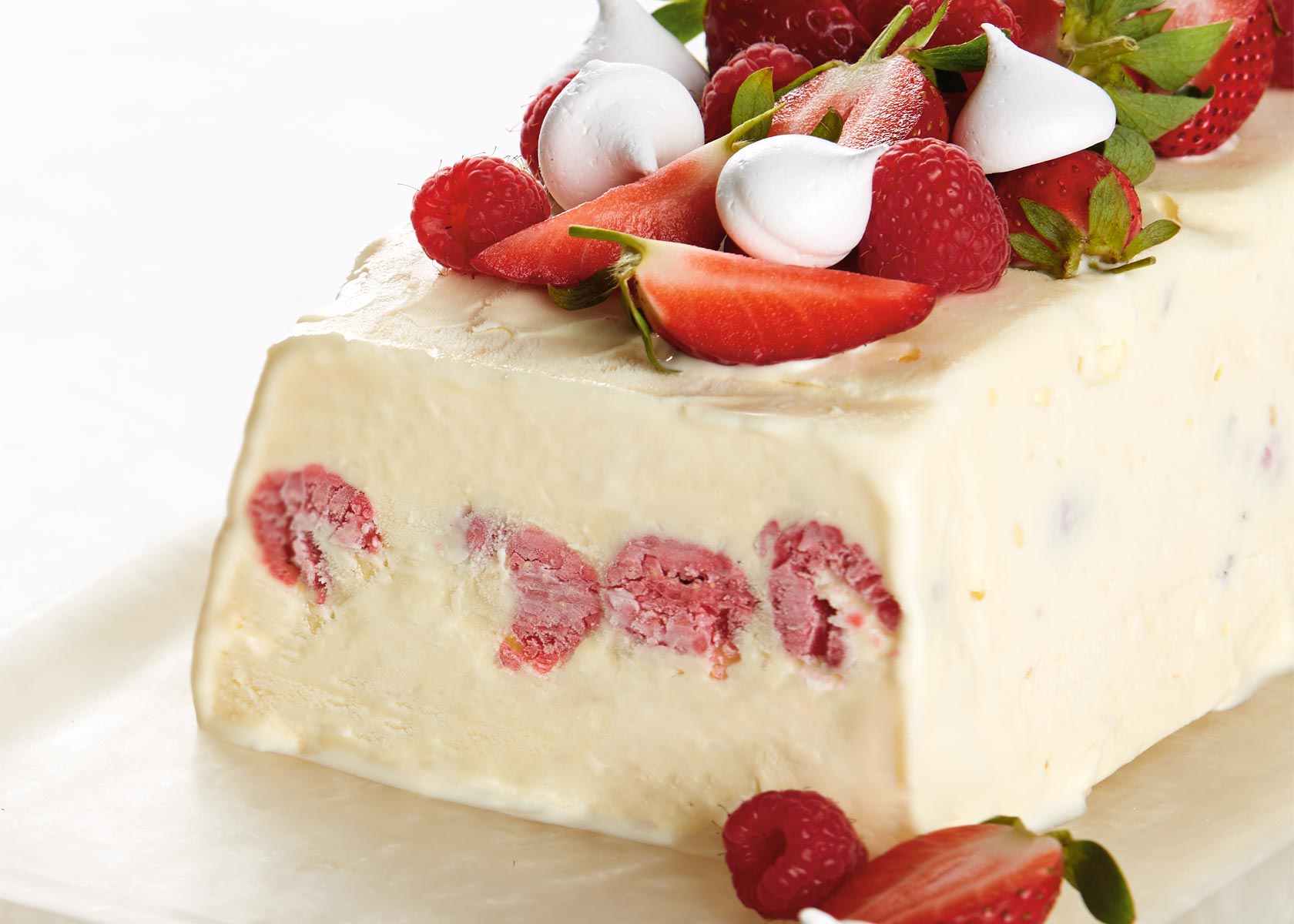 Meringue & Raspberry Layered Ice Cream Terrine