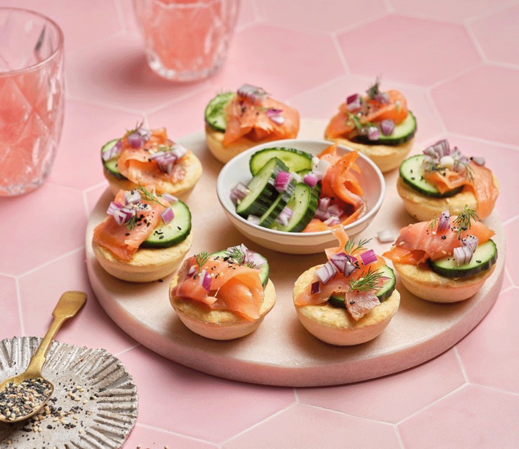 Patties Party Pies with Smoked Salmon Toppers