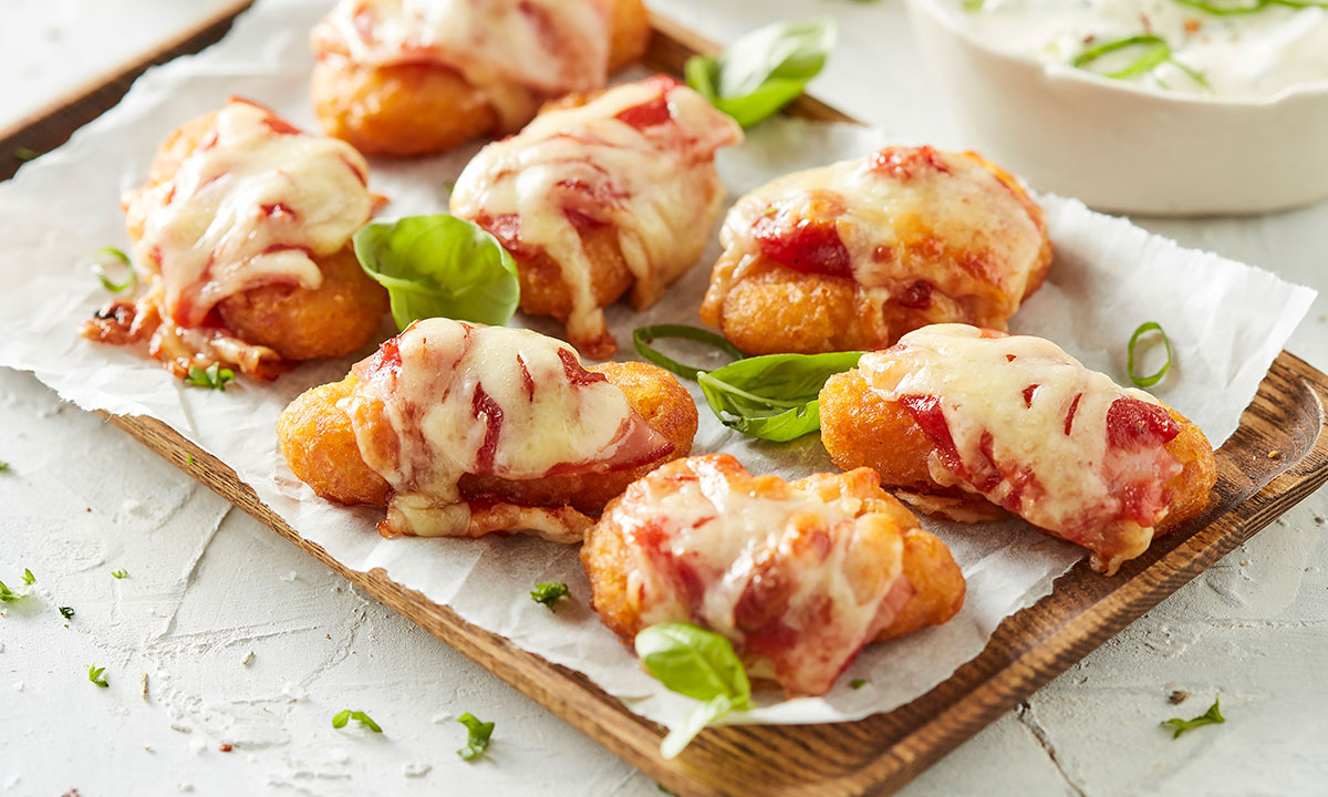 Tempura Breast Nugget Parmigiana Bites with Sour Cream Dipping Sauce